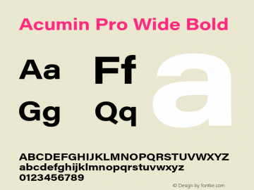 Acumin Pro Wide Bold Version 1.011;PS 1.0;hotconv 1.0.86;makeotf.lib2.5.63406图片样张