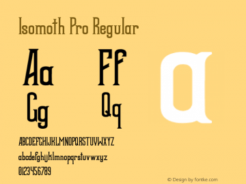 Isomoth Pro Regular 1.000 Font Sample