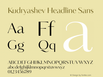Kudryashev Headline Sans Version 1.000 Font Sample