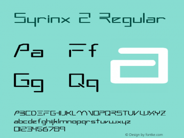 Syrinx 2 Regular 1.0 Tue May 02 16:36:02 1995 Font Sample