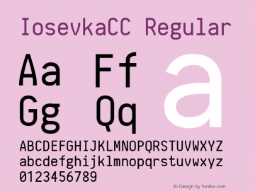 IosevkaCC Regular r0.1.15; ttfautohint (v1.3) Font Sample