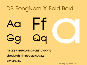 DB FongNam X Bold Bold Version 3.200 Font Sample