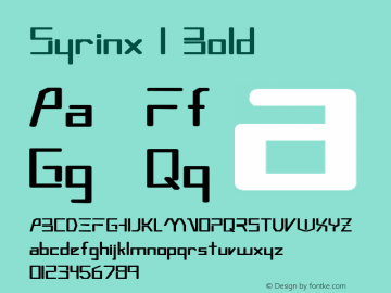 Syrinx 1 Bold 1.0 Tue May 02 16:38:07 1995 Font Sample