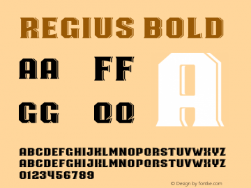 Regius Bold Version 1.000 Font Sample