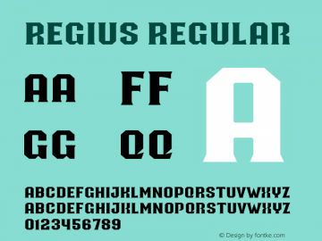 Regius Regular 1.000 Font Sample