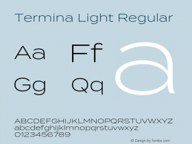 Termina Light Regular Version 1.000;PS 001.000;hotconv 1.0.88;makeotf.lib2.5.64775图片样张