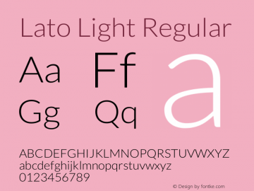 Lato Light Regular Version 1.104; Western+Polish opensource Font Sample