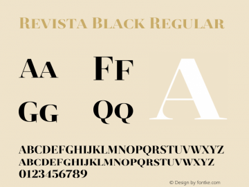 Revista Black Regular Version 1.001;PS 001.001;hotconv 1.0.70;makeotf.lib2.5.58329 Font Sample