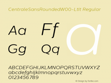 CentraleSansRoundedW00-LtIt Regular Version 1.30 Font Sample