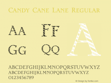 Candy Cane Lane Regular Version 1.000 Font Sample