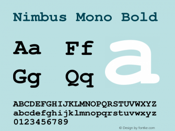 Nimbus Mono Bold Version 1.00图片样张