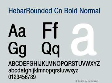 HebarRounded Cn Bold Normal Converted from c:\windows\system\HBROUN.BF1 by ALLTYPE Font Sample