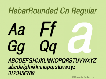 HebarRounded Cn Regular Converted from c:\windows\system\HBROUN.BF1 by ALLTYPE Font Sample