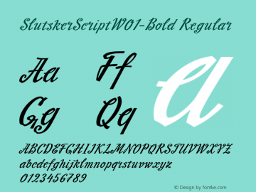 SlutskerScriptW01-Bold Regular Version 1.00 Font Sample