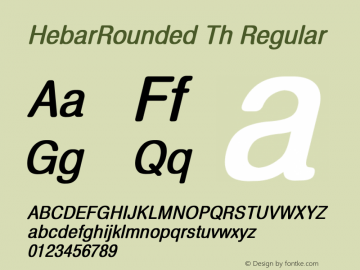 HebarRounded Th Regular Converted from c:\windows\system\HBROUN.BF1 by ALLTYPE Font Sample