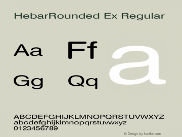 HebarRounded Ex Regular Converted from c:\windows\system\HBROUN.TF1 by ALLTYPE Font Sample