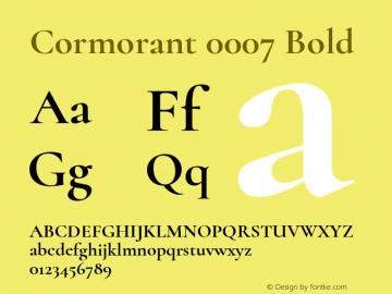 Cormorant 0007 Bold Version 0.037 Font Sample