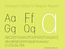 Parangon120CW10-Regular Regular Version 1.00 Font Sample