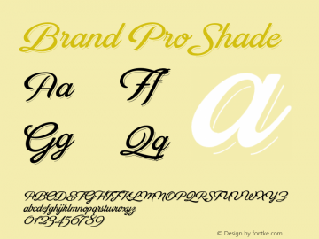 Brand Pro Shade Version 1.000 Font Sample