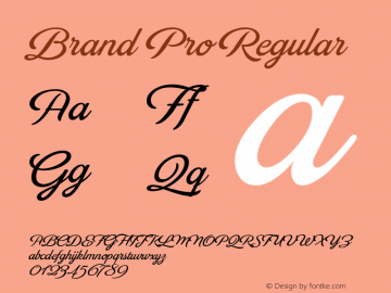 Brand Pro Regular Version 1.000 Font Sample