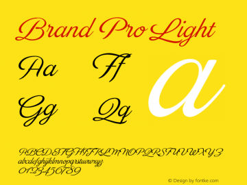 Brand Pro Light Version 1.000 Font Sample