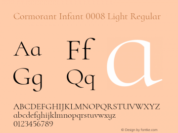 Cormorant Infant 0008 Light Regular Version 0.038 Font Sample
