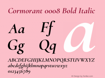 Cormorant 0008 Bold Italic Version 0.038图片样张