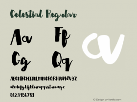 Celestial Regular Version 1.00 October 22, 2015, initial release Font Sample