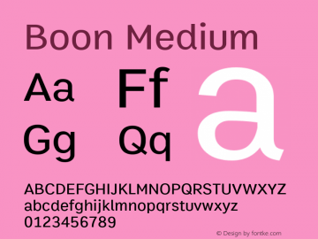 Boon Medium Version 1.0-beta2 Font Sample