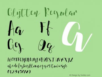 Glytten Regular Version 1.000;PS 001.001;hotconv 1.0.56 Font Sample
