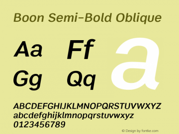Boon Semi-Bold Oblique Version 1.0-beta2图片样张