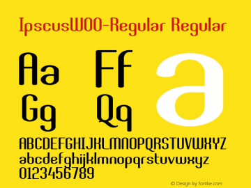 IpscusW00-Regular Regular Version 1.00 Font Sample