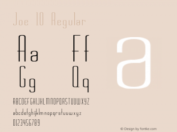 Joe 10 Regular 1.0 Tue May 02 20:15:05 1995 Font Sample