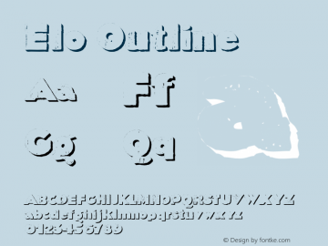 Elo Outline Version 1.000 Font Sample