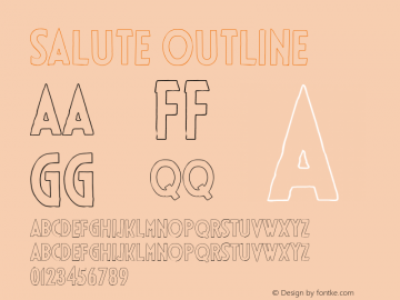 Salute Outline Version 1.000 2013 Font Sample