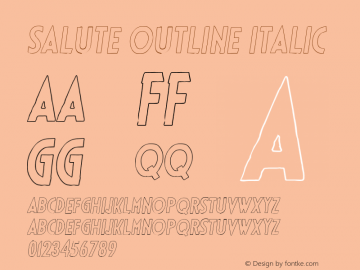 Salute Outline Italic Version 1.000 2013 Font Sample