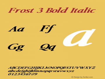 Frost 3 Bold Italic 1.0 Tue May 02 20:44:59 1995图片样张
