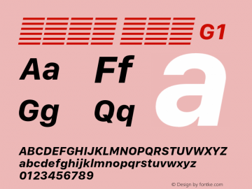 系统字体 粗斜体 G1 Version 2.000 Font Sample