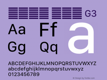 系统字体 常规体 G3 Version 2.000 Font Sample