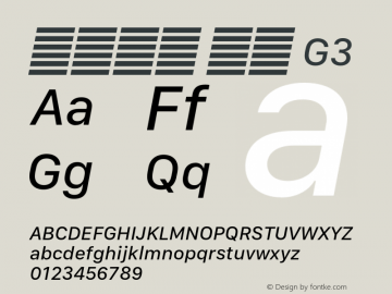 系统字体 斜体 G3 Version 2.000 Font Sample