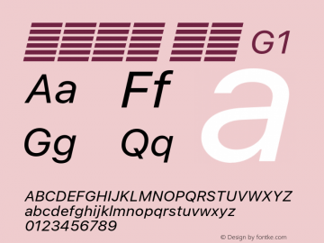 系统字体 斜体 G1 Version 2.000 Font Sample