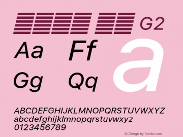 系统字体 斜体 G2 Version 2.000 Font Sample