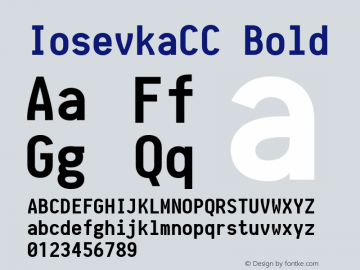 IosevkaCC Bold r0.1.16-p1; ttfautohint (v1.4.1) Font Sample