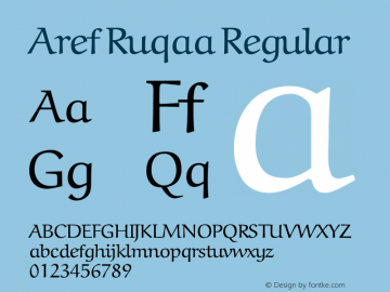Aref Ruqaa Regular Version 0.4 Font Sample