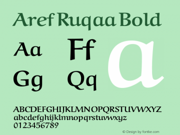 Aref Ruqaa Bold Version 0.4 Font Sample