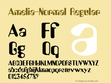 Amelia-Normal Regular Converted from C:\TEMP\AMELIO_N.TF1 by ALLTYPE Font Sample