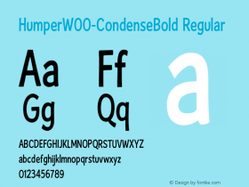 HumperW00-CondenseBold Regular Version 1.1 Font Sample