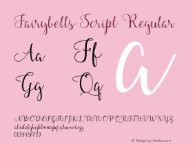 Fairybells Script Regular 1.000 Font Sample