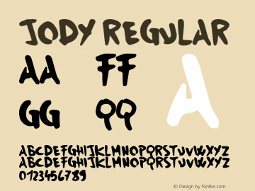 Jody Regular Version 1.000;PS 001.001;hotconv 1.0.56 Font Sample