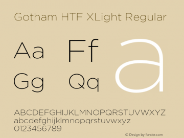 Gotham HTF XLight Regular 001.000图片样张